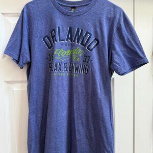 Women's Orlando Florida Heather Blue Short Sleeve Shirt Size Large